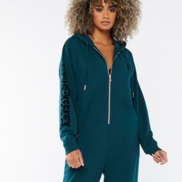 Savage X Fenty Forever Showgirl Hooded Graphic Sweatshirt Onsie - Picture 11 of 11